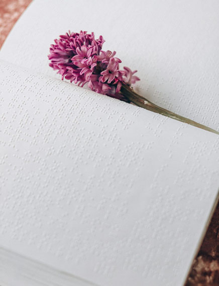 Flower on the Braille Book Flower on the Braille Book