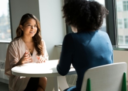 counsellor with client