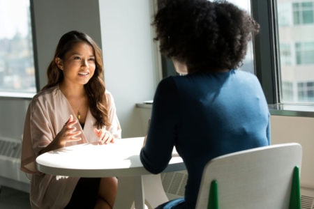 counsellor with client