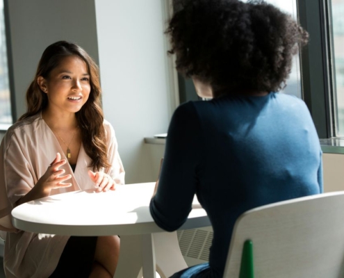 counsellor with client